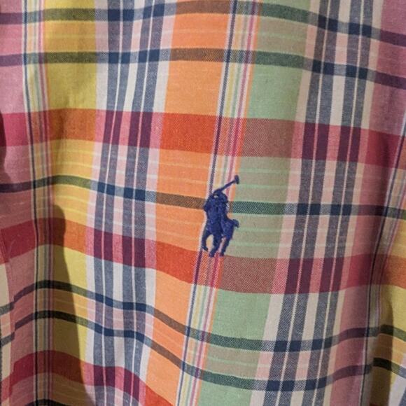 Ralph Lauren Blake Cotton Plaid Mens XXL Short Sleeve Button Down Shirt Pony - Picture 3 of 6